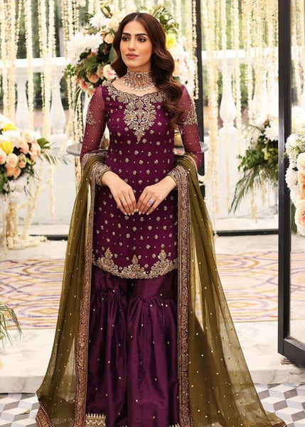 Zeenat Embellished Plum Sharara