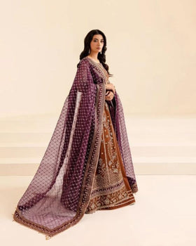 Royal Brown Embroidered Maxi